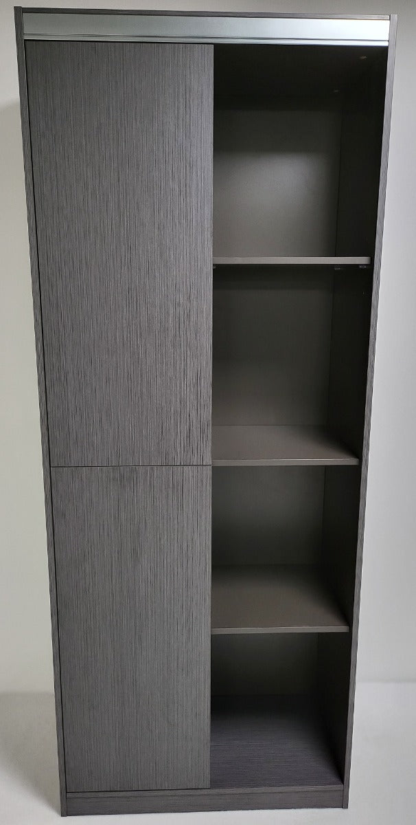 Grey Oak Melamine 800mm Wide Bookcase - WKO-S0208
